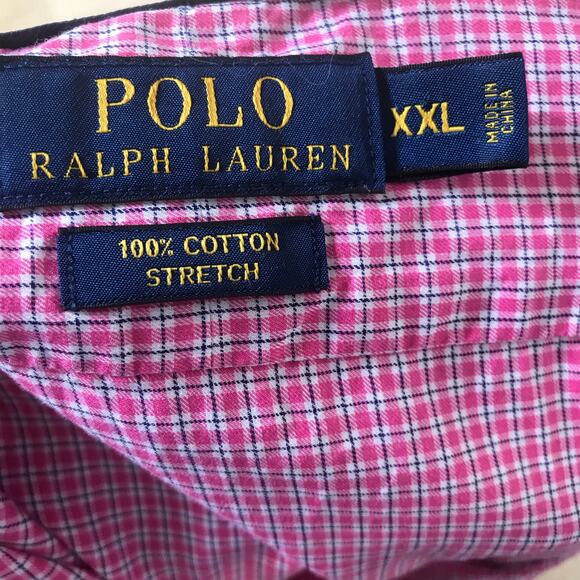 Polo Ralph Lauren Pink Checkered Button Down Long Sleeve Shirt Men's Size XXL - Picture 6 of 6